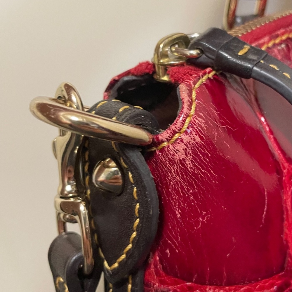 Dooney & Bourke Red and Black Croc Crossbody Bag - Picture 7 of 11